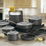 13-PIECE CONTOUR HARD ANODIZED COOKWARE SET (64-13)