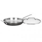 12" SKILLET WITH HELPER HANDLE & COVER