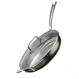 12" SKILLET WITH HELPER HANDLE & COVER