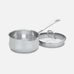 CONTOUR™ STAINLESS 2 QUART POUR SAUCEPAN WITH COVER