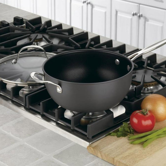 CHEF'S CLASSIC™ NONSTICK HARD ANODIZED 4 QUART CHEF'S PAN WITH HELPER HANDLE & COVER