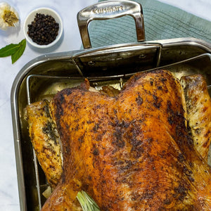 CHEF'S CLASSIC™ STAINLESS 16" ROASTING PAN WITH RACK