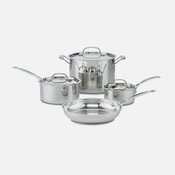 7-PIECE CHEF'S CLASSIC STAINLESS COOKWARE SET (77-7P1)