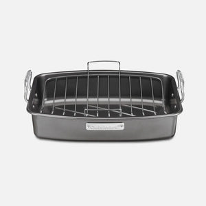 ROASTING AND LASAGNA PANS 17" X 13" NONSTICK ROASTER WITH V-RACK