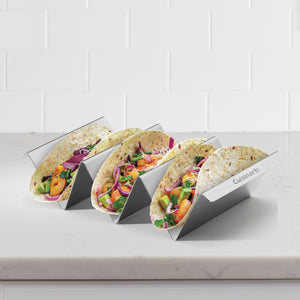 4-PC STAINLESS TACO TRAY SET