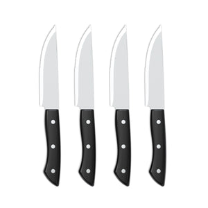 4PC STEAKHOUSE BLACK TRIPLE RIVET STEAK KNIFE SET