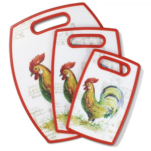 3 PIECE CUTTING BOARD ROOSTER SET