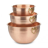 3 PIECE COPPER MIXING BOWL SET