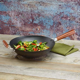 14" PRE-SEASONED WOK WITH HELPER HANDLE