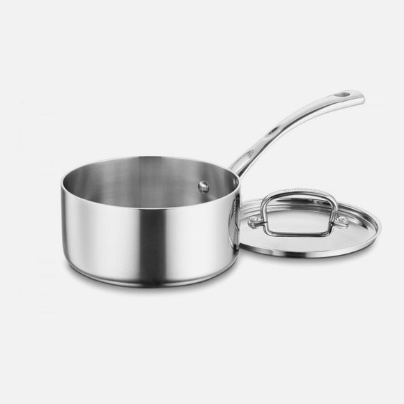 FRENCH CLASSIC TRI-PLY STAINLESS COOKWARE 2 QUART SAUCEPAN WITH COVER