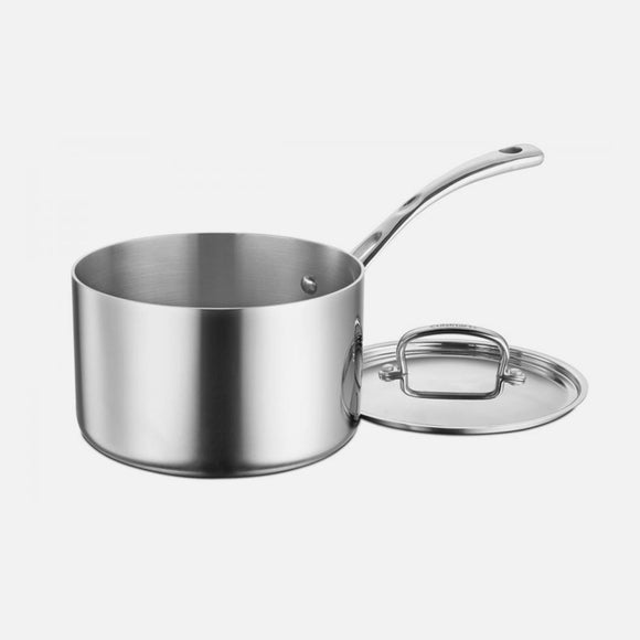 FRENCH CLASSIC TRI-PLY STAINLESS COOKWARE 4 QUART SAUCEPAN WITH COVER