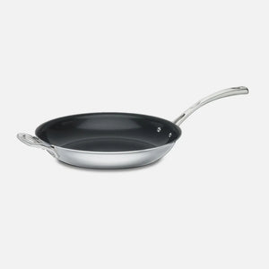 FRENCH CLASSIC TRI-PLY STAINLESS COOKWARE 12" NONSTICK FRYING PAN WITH HELPER HANDLE