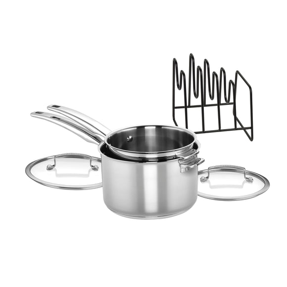 SMARTNEST® STAINLESS STEEL 5 PIECE SAUCEPAN SET