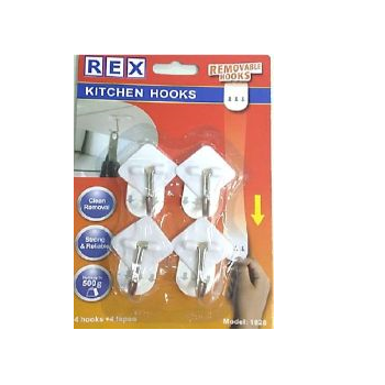 Rex 1828 Removable Kitchen Hook 4pcs