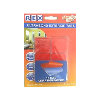 Rex 1853 Mounting Tape Ultrabond Exterior Tabs (30mmx12Tabs)