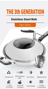 KATA Non-sticks 34cm Stainless Steel Wok